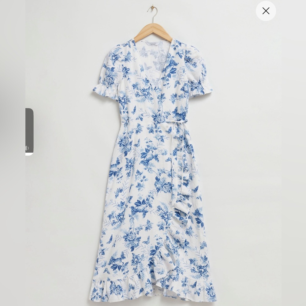 NWT & Other Stories Linen Midi Wrap Dress